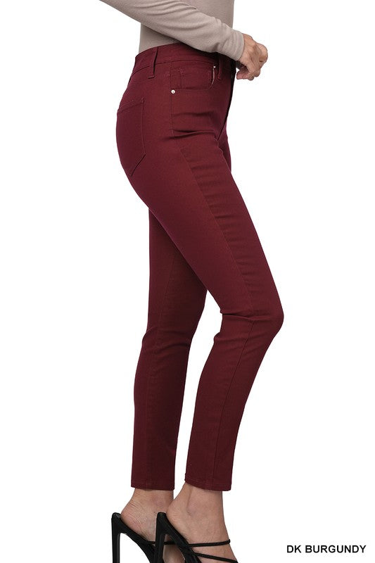 Fashion burgundy colour jeans