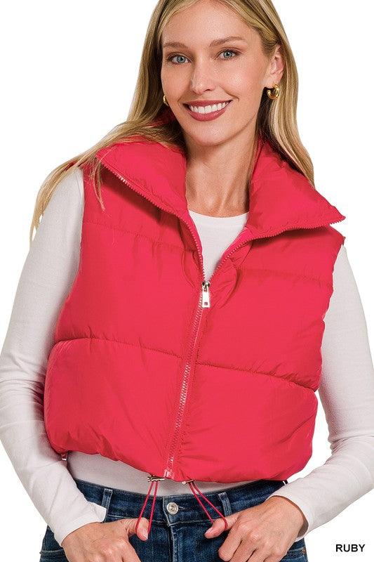 Cropped Puffer Vest – She's Smitten